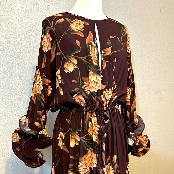 Johanna Ortiz x H&M flounced crepe women’s midi dress size S - Picture 4 of 12